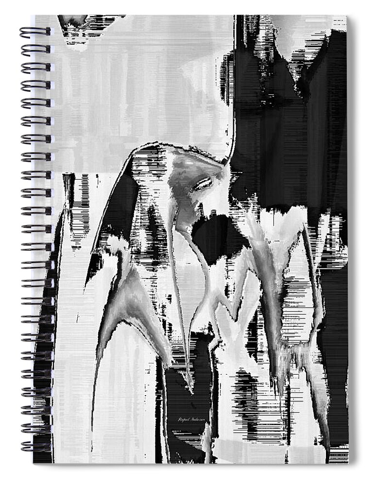 Abstract Spiral Notebook featuring the painting Fake News by Rafael Salazar