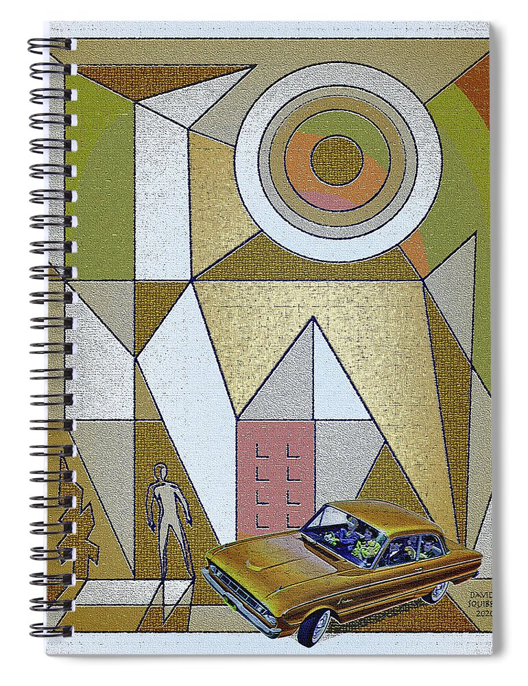 Falconer Spiral Notebook featuring the digital art Falconer / Bronze Falcon by David Squibb