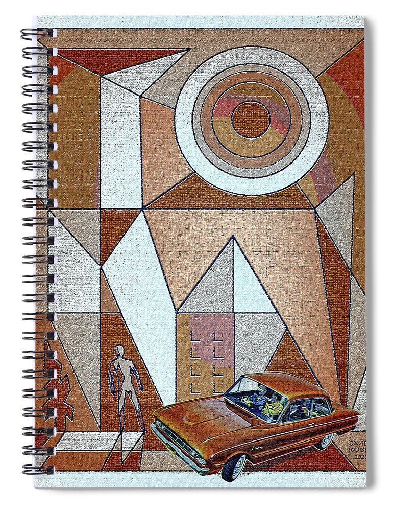 Falconer Spiral Notebook featuring the digital art Falconer / Orange Falcon by David Squibb