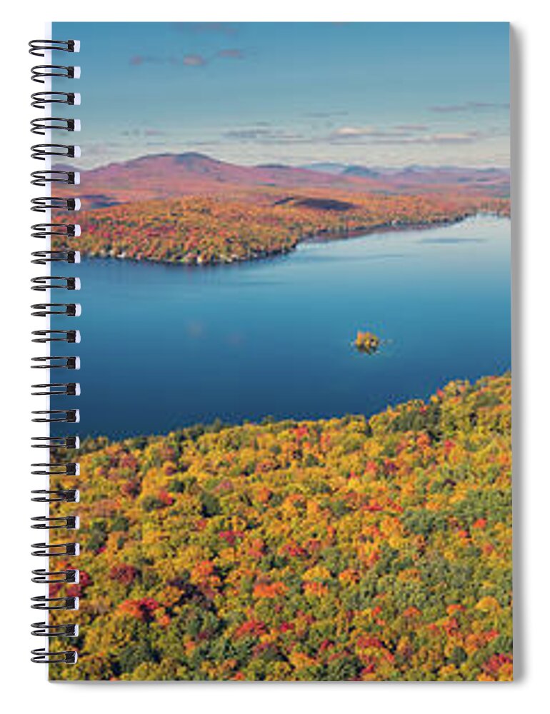 Fall Foliage Spiral Notebook featuring the photograph Fall At Maidstone Lake, Vermont Panorama by John Rowe