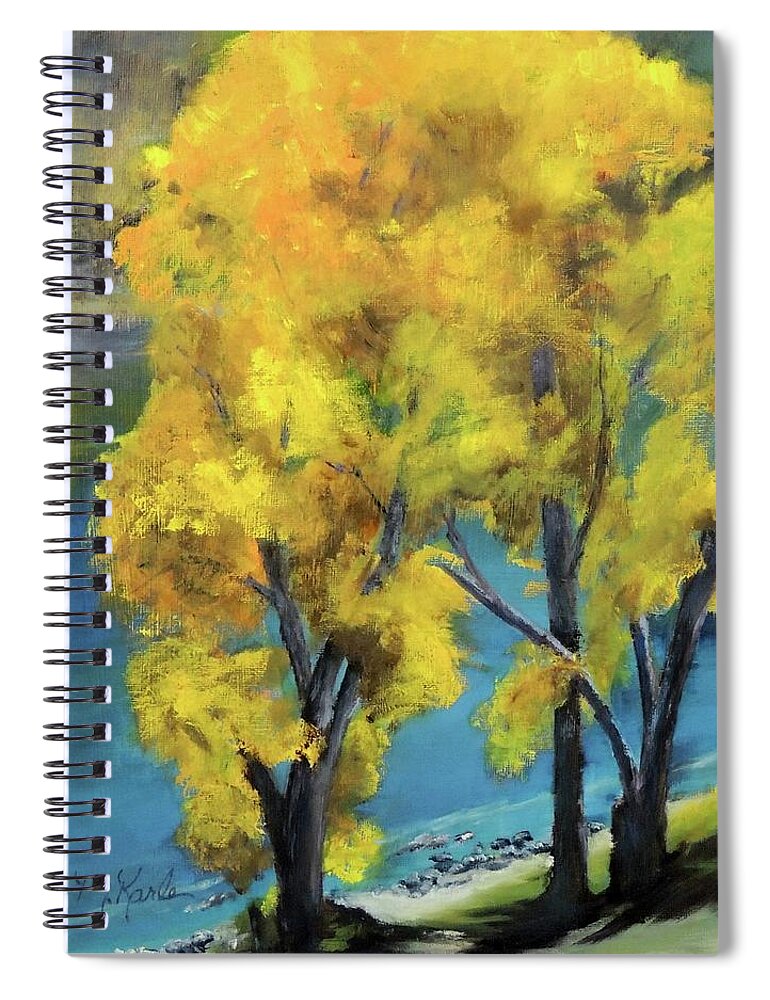 Trees Spiral Notebook featuring the painting Fall at Mallard's Rest by Marsha Karle
