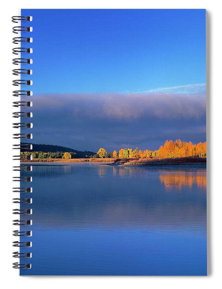 Dave Welling Spiral Notebook featuring the photograph Fall Clouds Oxbow Bend Grand Tetons National Park by Dave Welling