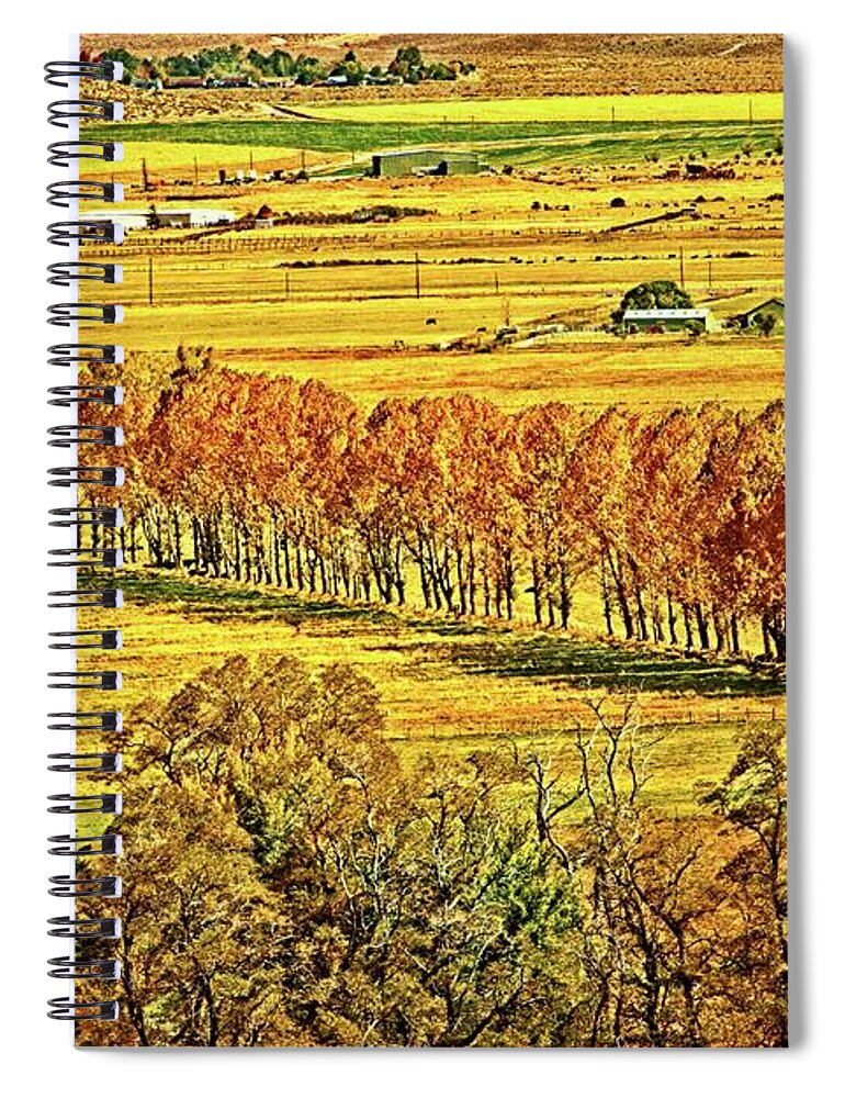 Climbing Spiral Notebook featuring the digital art Fall In Carson Valley by David Desautel
