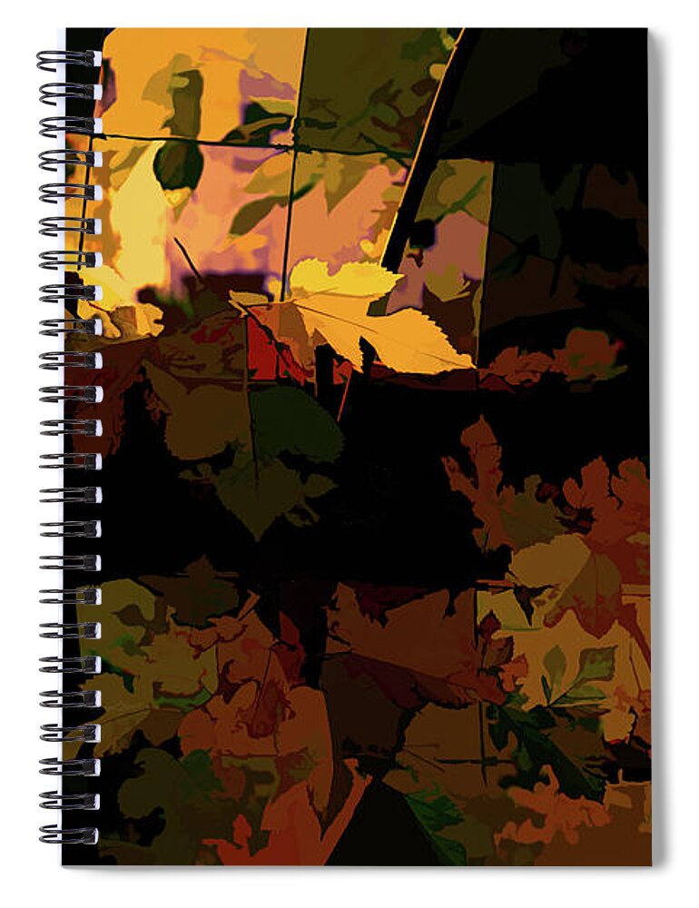 Fall Leaves Abstract Spiral Notebook featuring the photograph Fall Leaves Abstract by Sharon Popek