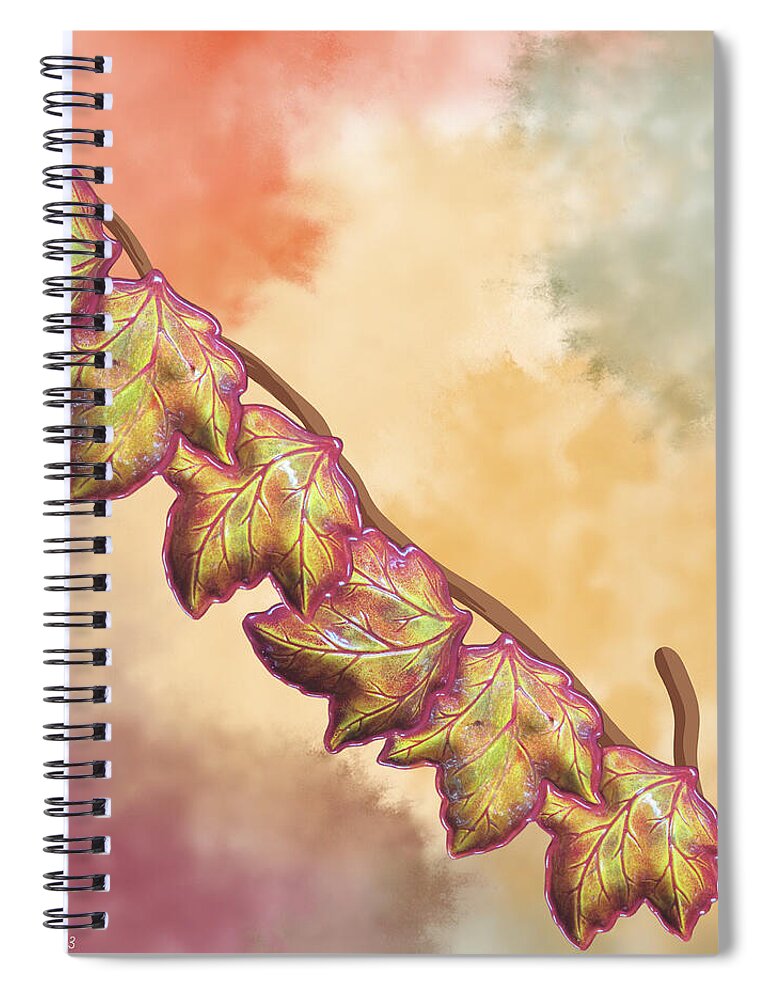 Ai Spiral Notebook featuring the digital art Fall Leaves by Cindy's Creative Corner