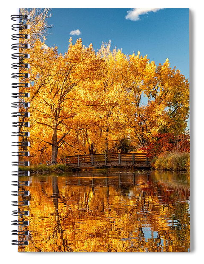 Fall Colors Spiral Notebook featuring the photograph Fall Reflections in Colorado by Tony Hake