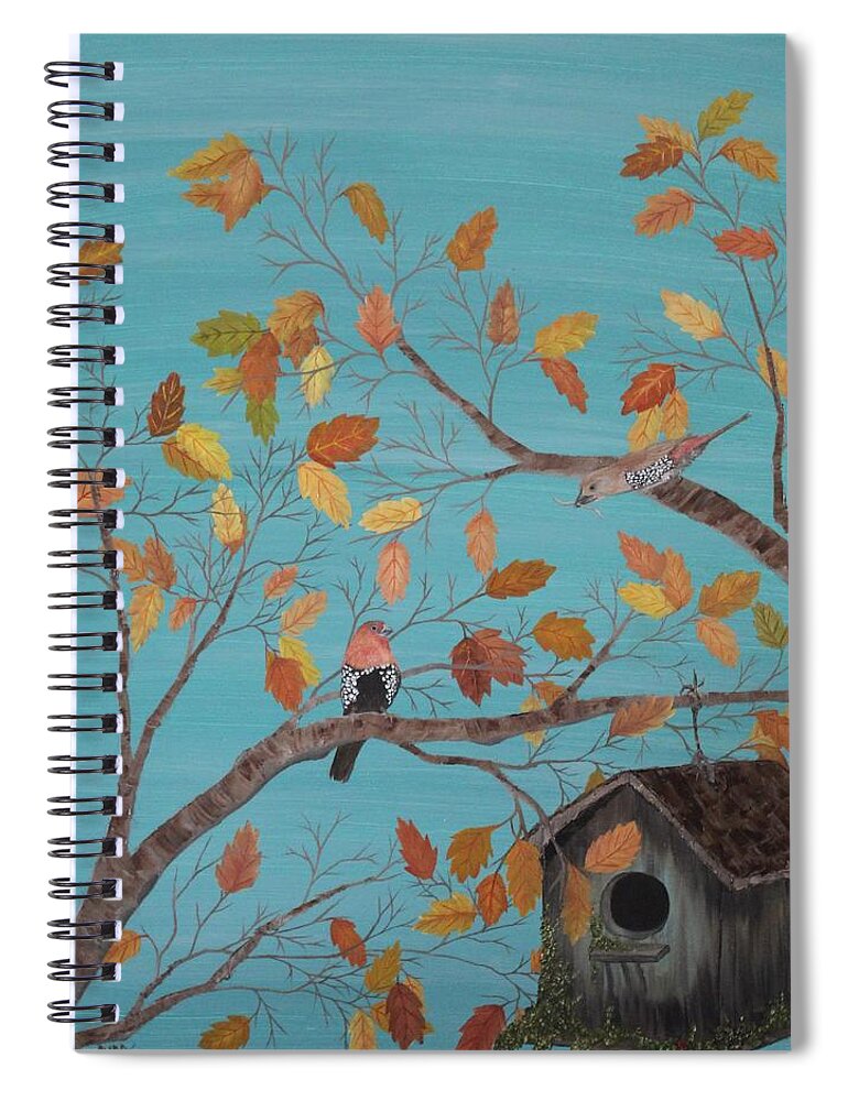 Fall Spiral Notebook featuring the painting Fall Romance by Berlynn