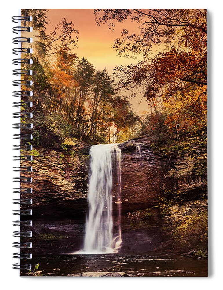 Cherokee Spiral Notebook featuring the photograph Falling into Sunrise Autumn Pools by Debra and Dave Vanderlaan