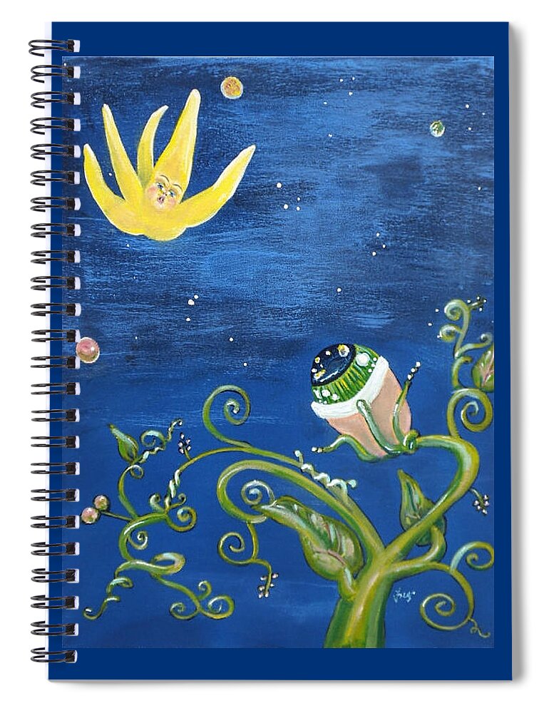 Surreal Spiral Notebook featuring the painting Falling Star and Venus Eyesnap by Vicki Noble