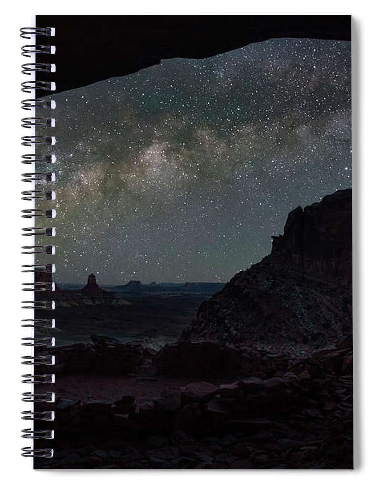 False Kiva Spiral Notebook featuring the photograph False Kiva Milky Way by Keith Kapple