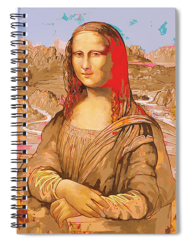 Mona Lisa Spiral Notebook featuring the painting Fame #6 by David Palmer