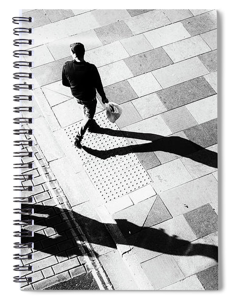 People Spiral Notebook featuring the photograph Family of Three Crossing Road Overhead by John Williams