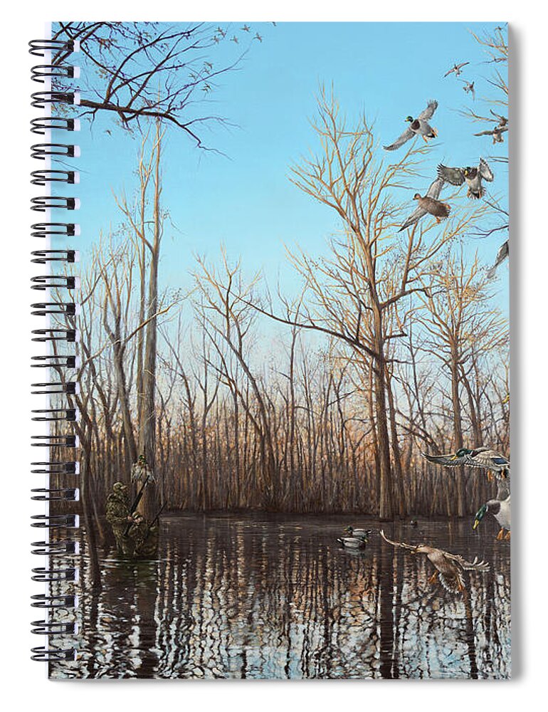 Ducks Spiral Notebook featuring the painting Family Tradition by Glenn Pollard