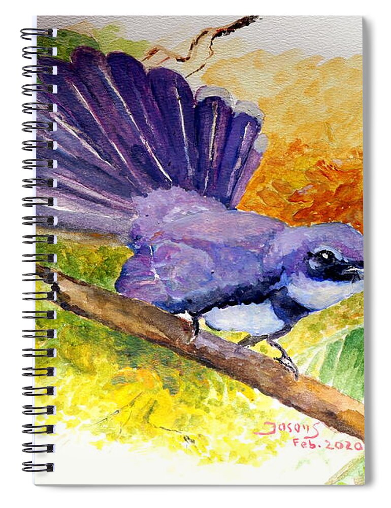 Mountains Spiral Notebook featuring the painting Dancing and singing  by Jason Sentuf