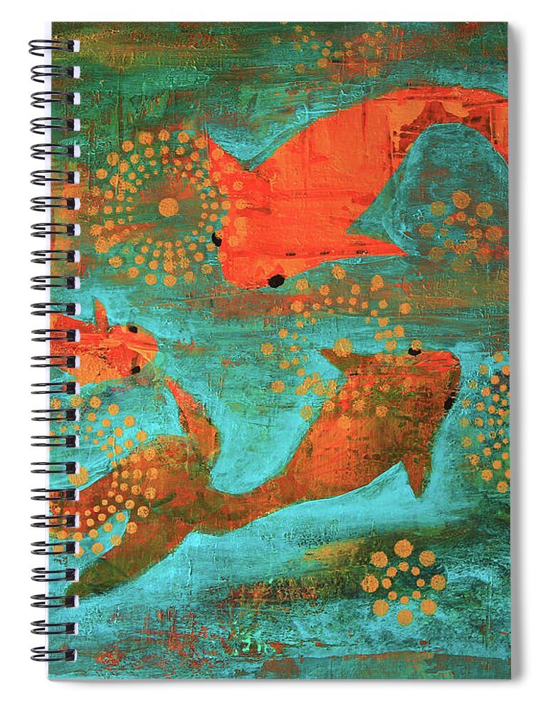 Beautiful Spiral Notebook featuring the painting Fancy Fish by Jeanette French