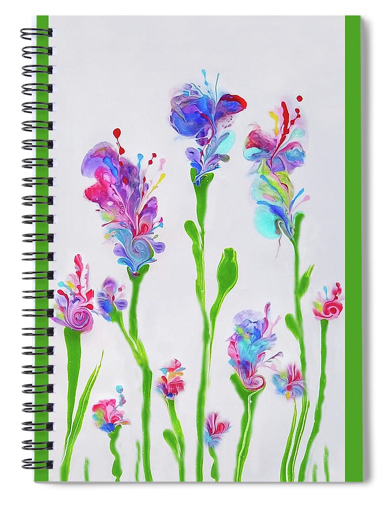 Flowers Spiral Notebook featuring the painting Fancy Flowers 1 by Deborah Erlandson