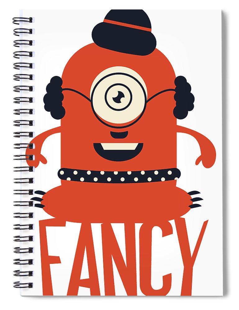 Cartoon Spiral Notebook featuring the digital art Fancy Monster by Jacob Zelazny