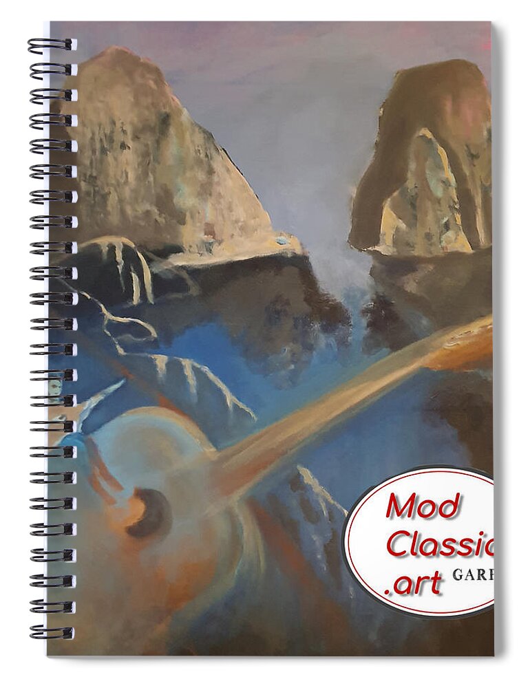 Guitars Spiral Notebook featuring the painting Faraglioni Serenade ModClassic Art by Enrico Garff
