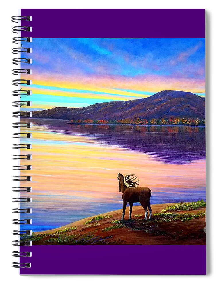 Farewell Spiral Notebook featuring the painting Farewell to the Mountain by Sarah Irland