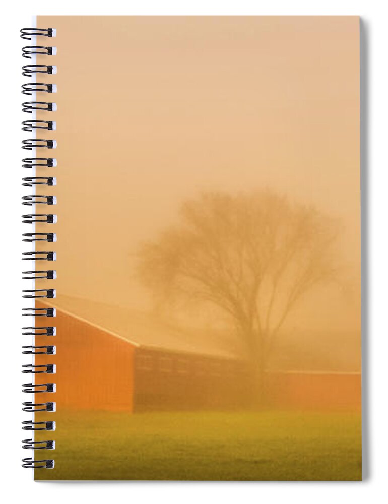 Landscape Spiral Notebook featuring the photograph Farm Fog by Jim Carlen