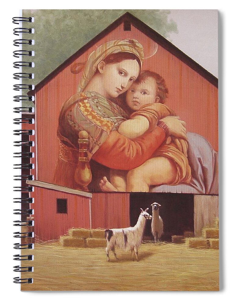 Realism Spiral Notebook featuring the painting Farm by Zusheng Yu