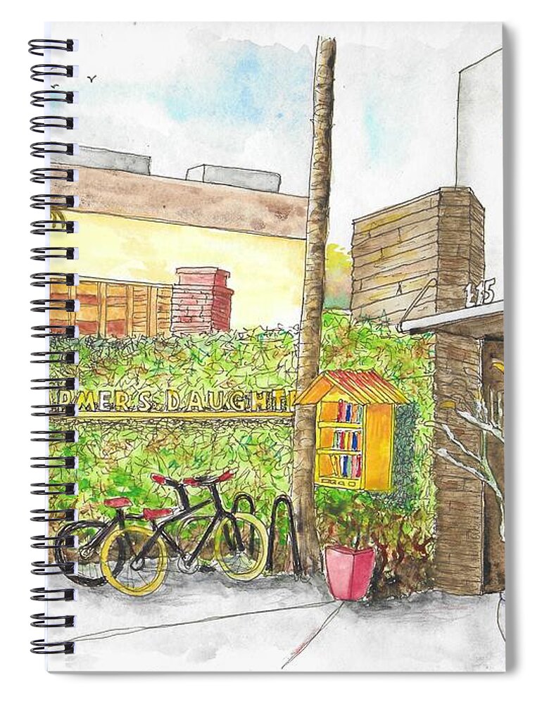 Farmers Daughter Motel Spiral Notebook featuring the painting Farmer's Daughter Motel, Los Angeles, CA by Carlos G Groppa