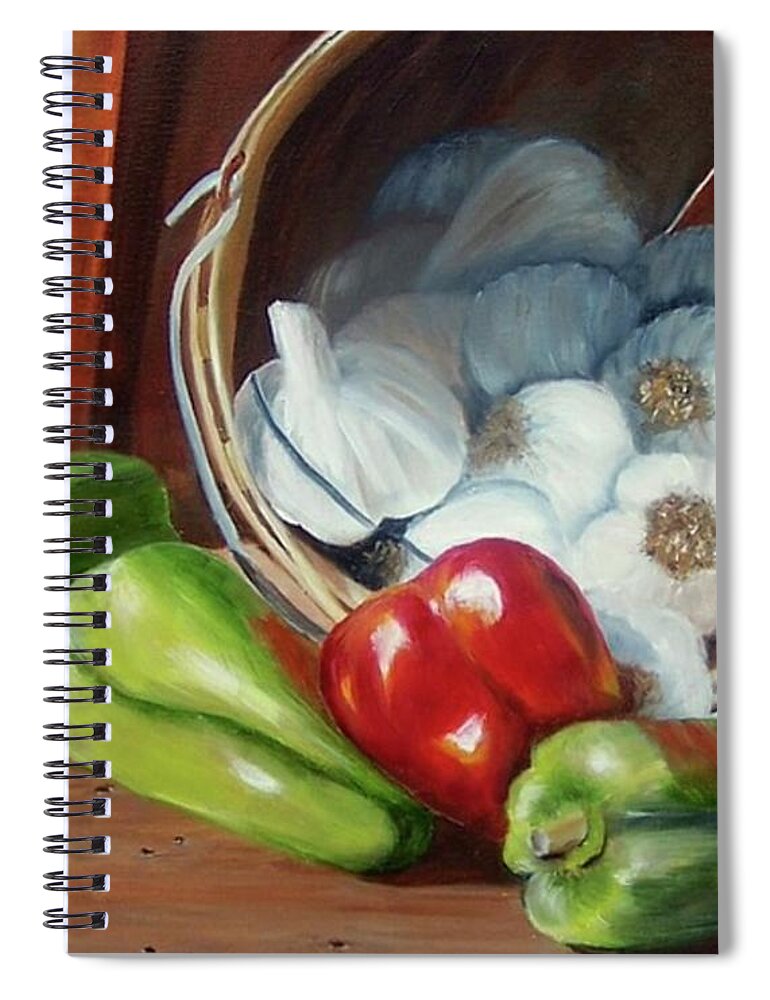 Peppers Spiral Notebook featuring the painting Farmers Market by Susan Dehlinger