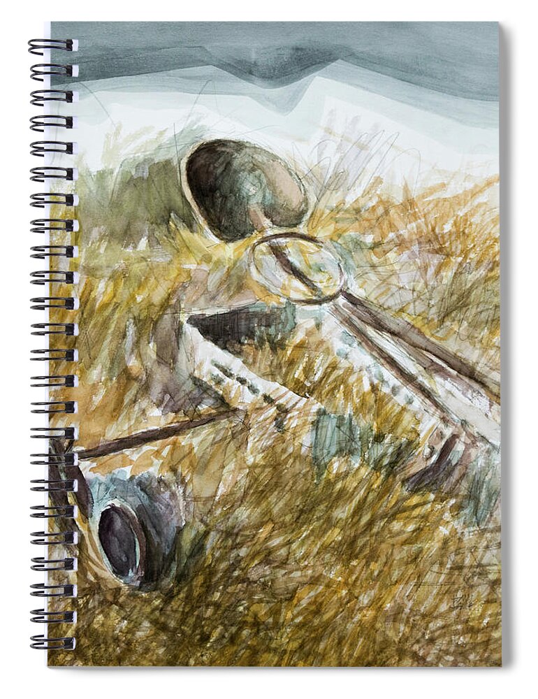Agriculture Spiral Notebook featuring the painting Farmosaurus by Hans Egil Saele