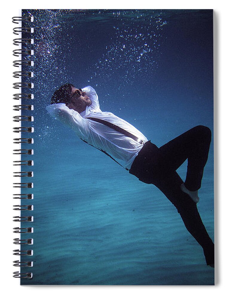 Underwater Spiral Notebook featuring the photograph Fashion Man by Gemma Silvestre