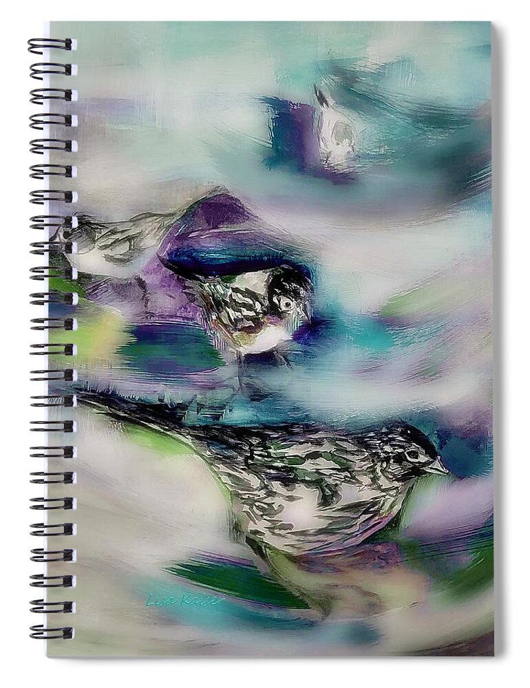 Bird Spiral Notebook featuring the painting Fast Enough To Have Invisible Big Feet by Lisa Kaiser