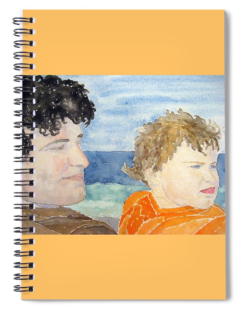 Watercolor Spiral Notebook featuring the painting Father and Son by John Klobucher
