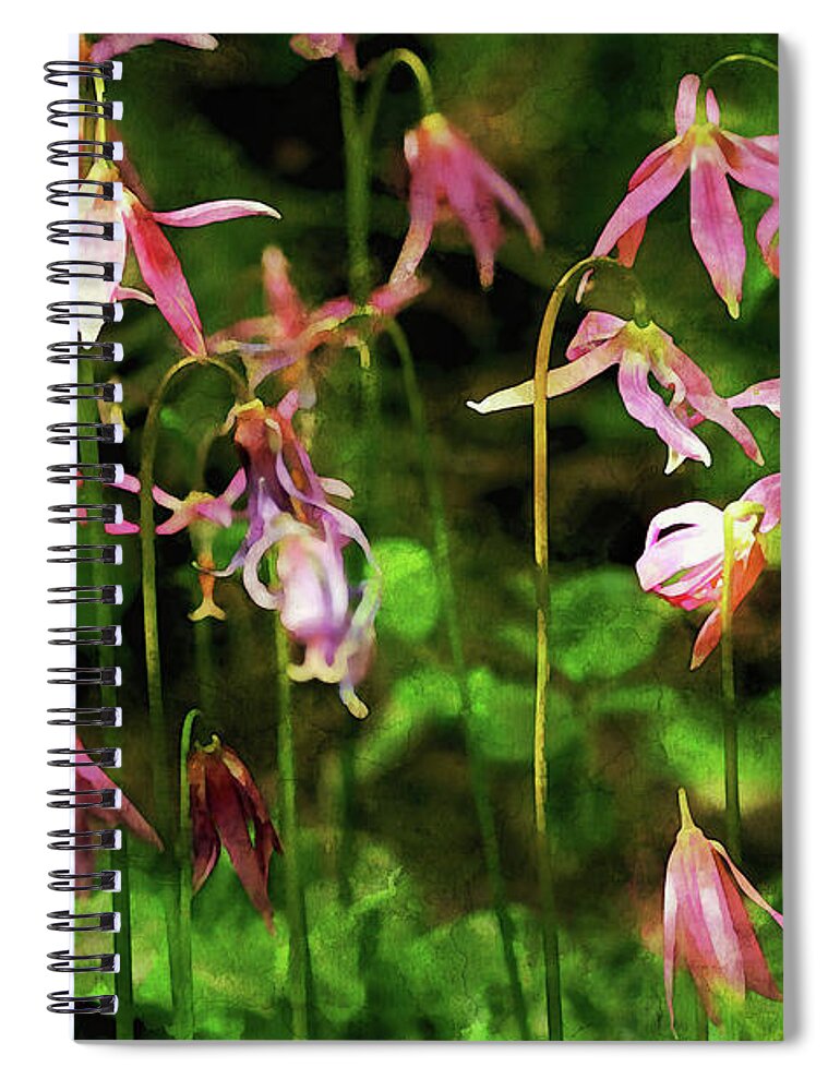 Fawn Lilies Spiral Notebook featuring the photograph Fawn Lilies Watercolor by Peggy Collins