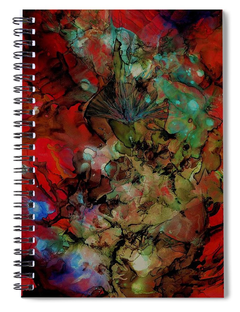 Alcohol Ink Spiral Notebook featuring the painting Fearless by Angela Marinari