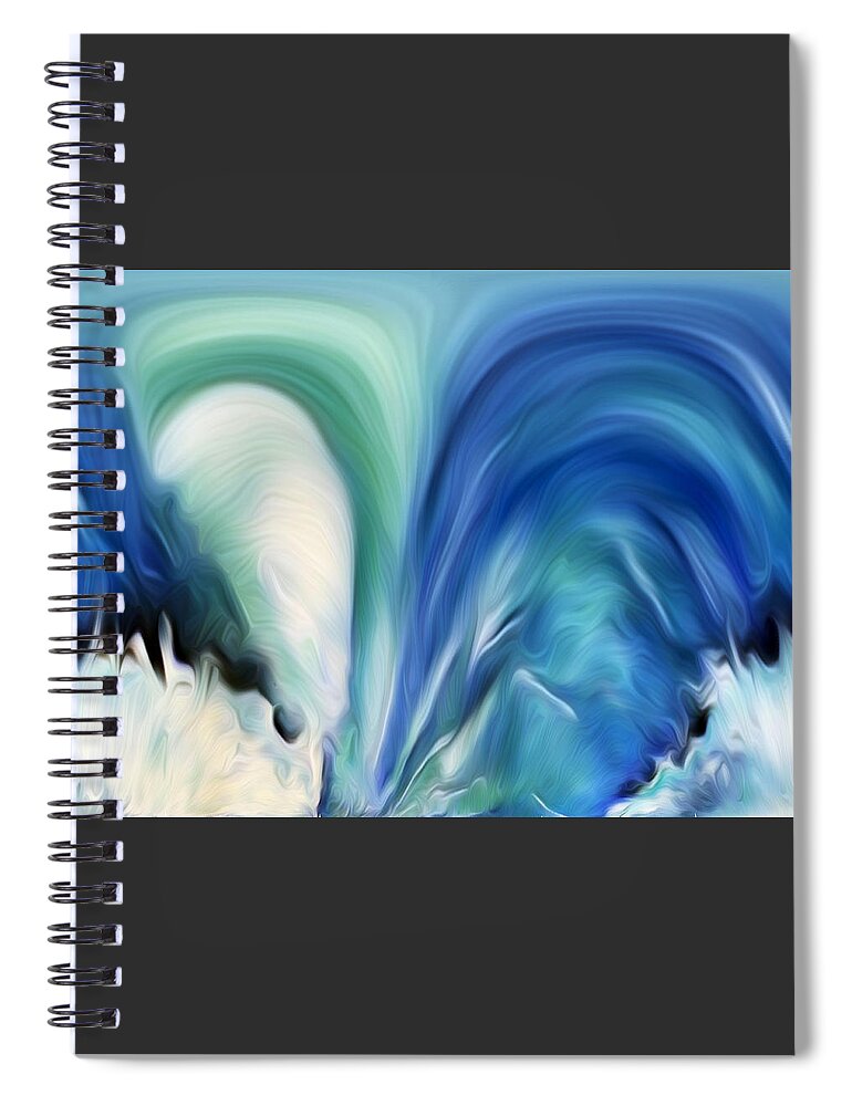 Abstract Art Spiral Notebook featuring the digital art Feathered Waterfall by Ronald Mills