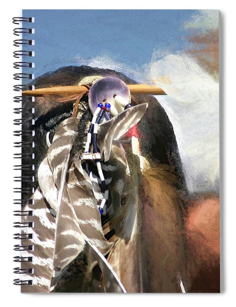 American Spiral Notebook featuring the photograph Feathers at a Powwow by Wayne King