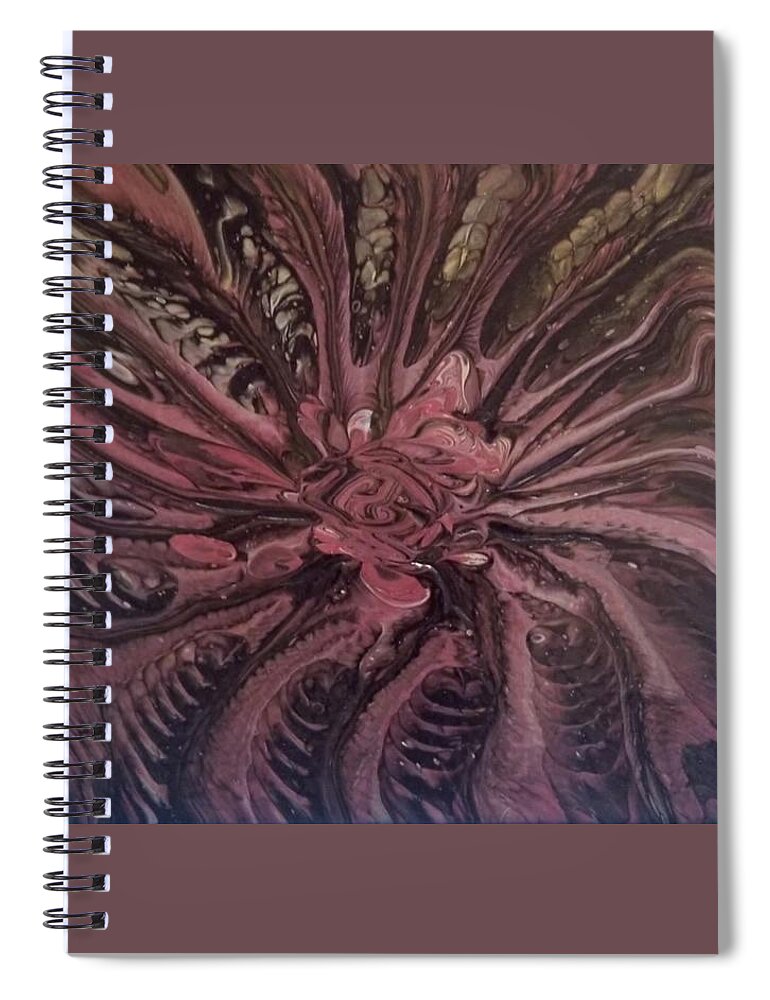 Acrylic Spiral Notebook featuring the painting Feathers by Pour Your heART Out Artworks