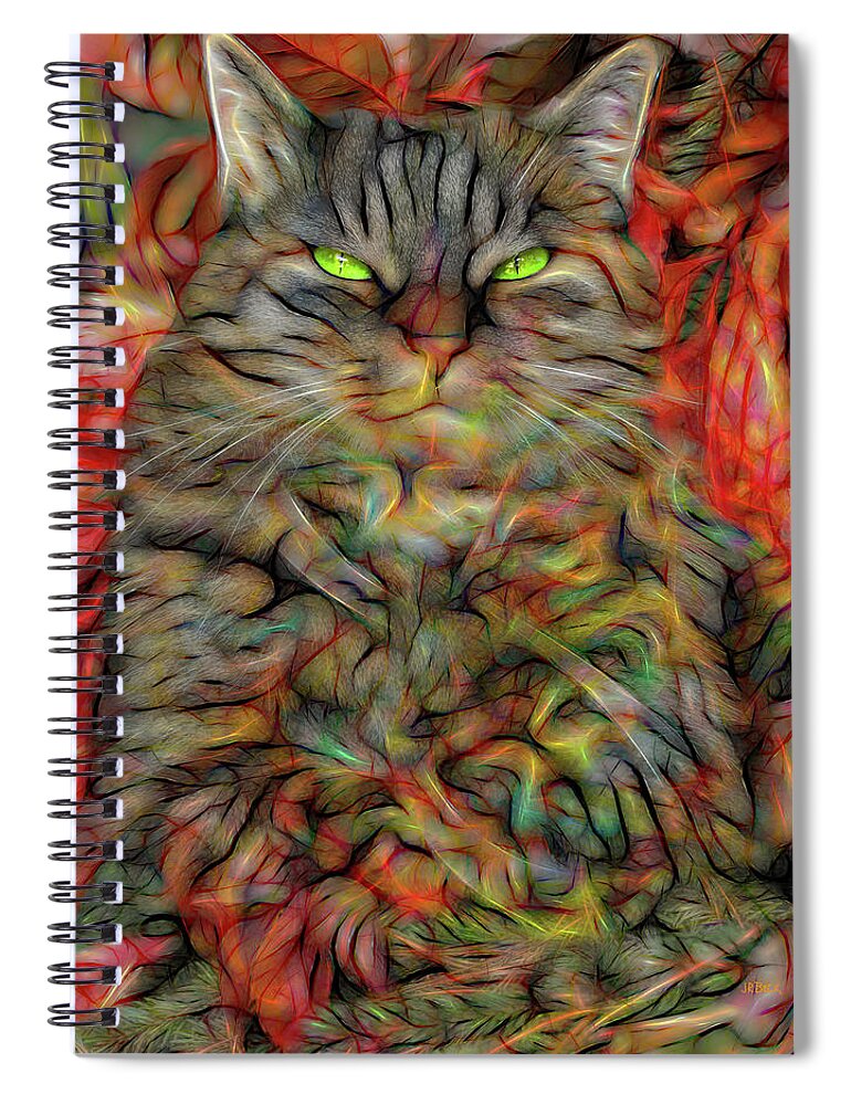 Cat Spiral Notebook featuring the digital art Feed Me Now by Studio B Prints