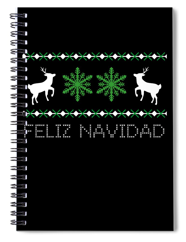 Christmas 2023 Spiral Notebook featuring the digital art Feliz Navidad by Flippin Sweet Gear