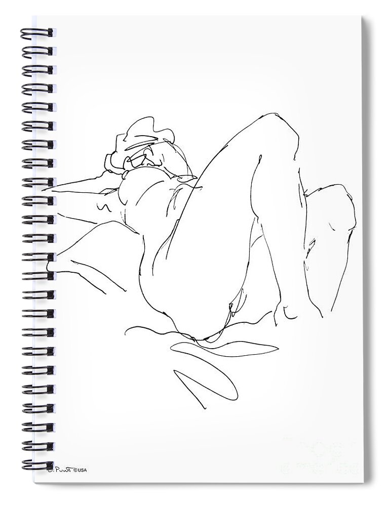 Erotic Art Drawings 6 Spiral Notebook by Gordon Punt - Fine Art America
