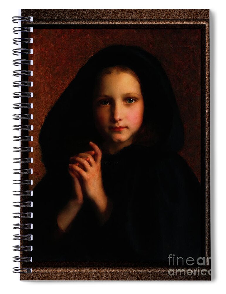 Femme Dans Un Manteau Spiral Notebook featuring the painting Femme Dans Un Manteau by Adolphe Piot Classical Art Xzendor7 Old Masters Reproduction by Xzendor7