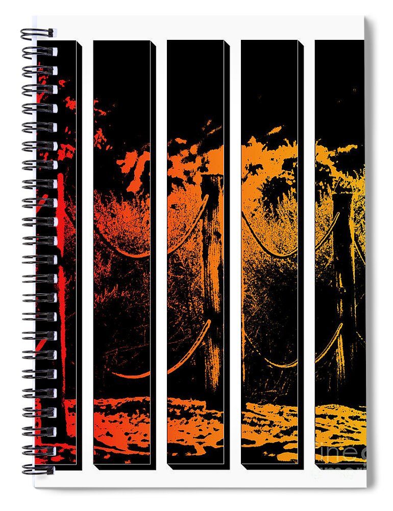 Sunset Spiral Notebook featuring the photograph Fence in Sunset Tones Digital Art by Colleen Cornelius