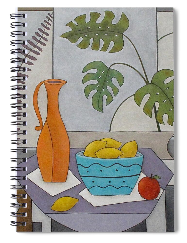 Still Life Spiral Notebook featuring the painting Ferns and Fruit by Trish Toro