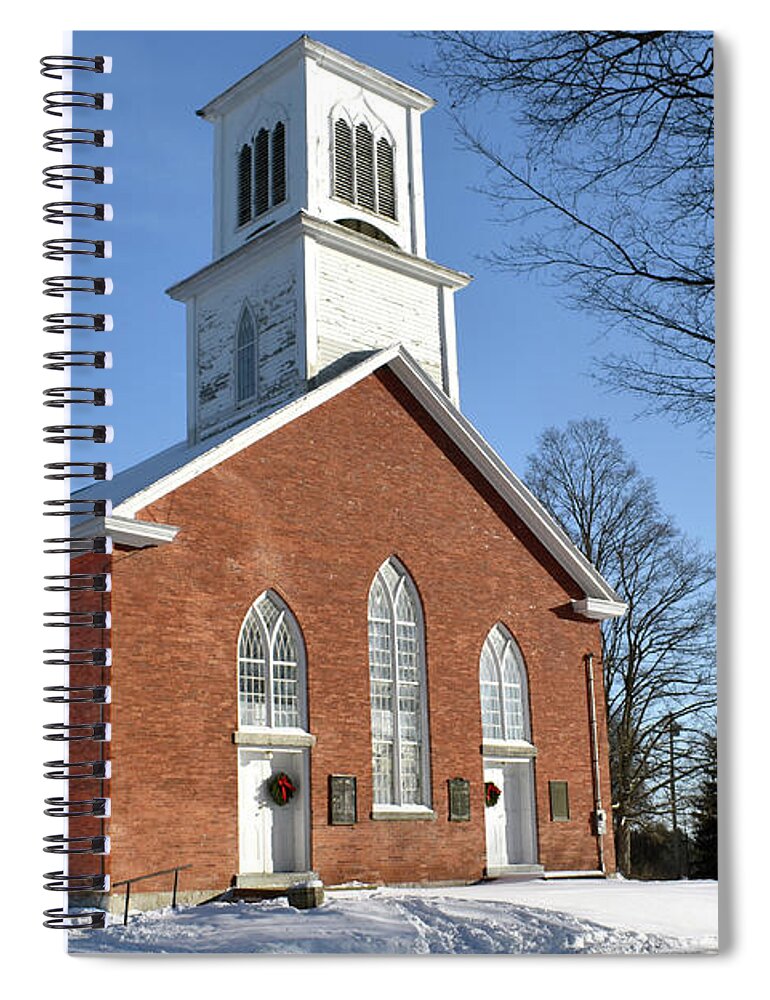 Ferrisburgh Spiral Notebook featuring the photograph Ferrisburgh Union Memorial Hall by Rik Carlson