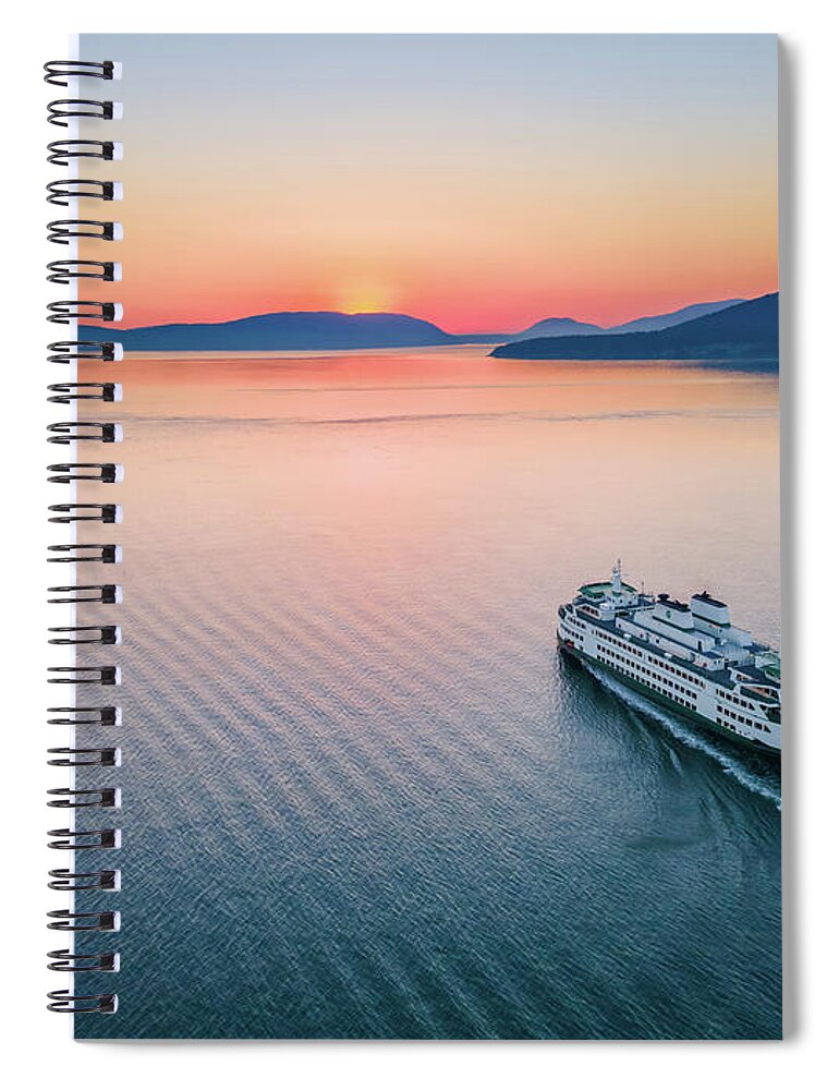 Sunset Spiral Notebook featuring the photograph Ferry Sunset 2 by Michael Rauwolf