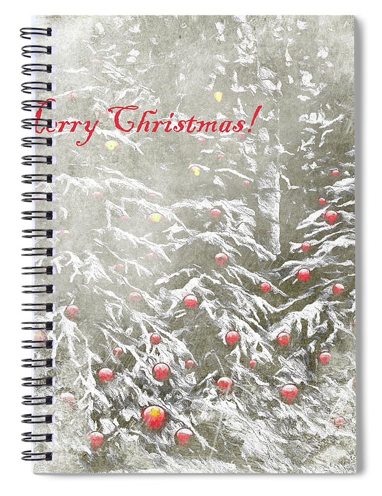 Tree Spiral Notebook featuring the photograph Festive Forest by Kathy Bassett