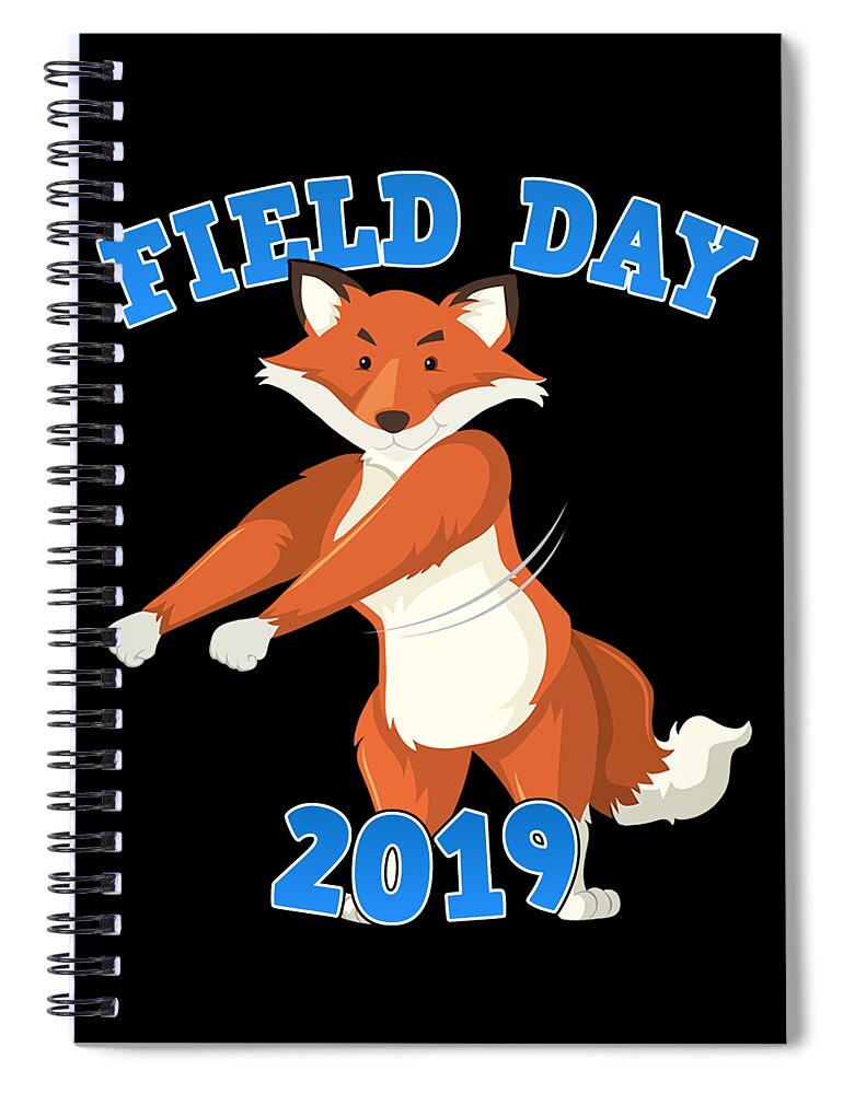 Cool Spiral Notebook featuring the digital art Field Day 2019 Flossing Fox by Flippin Sweet Gear