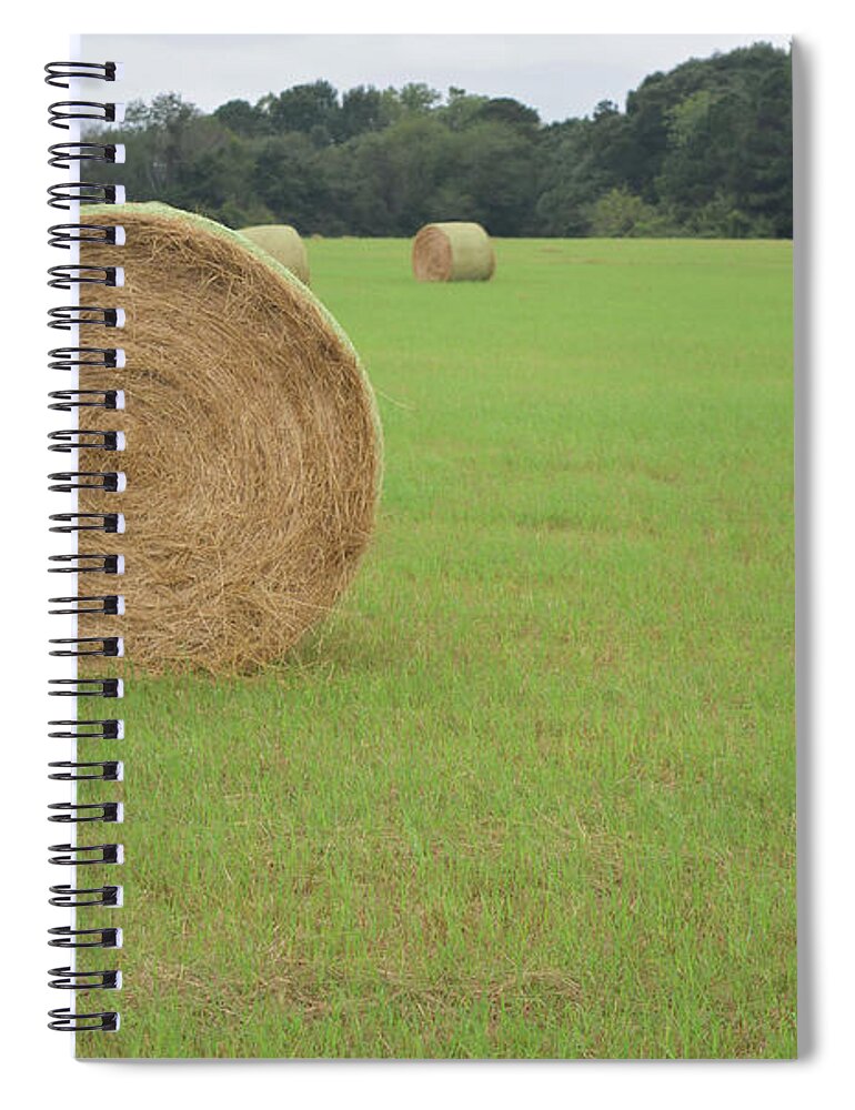 Hay Spiral Notebook featuring the photograph Field Of Hay Bales by Aimee L Maher ALM GALLERY