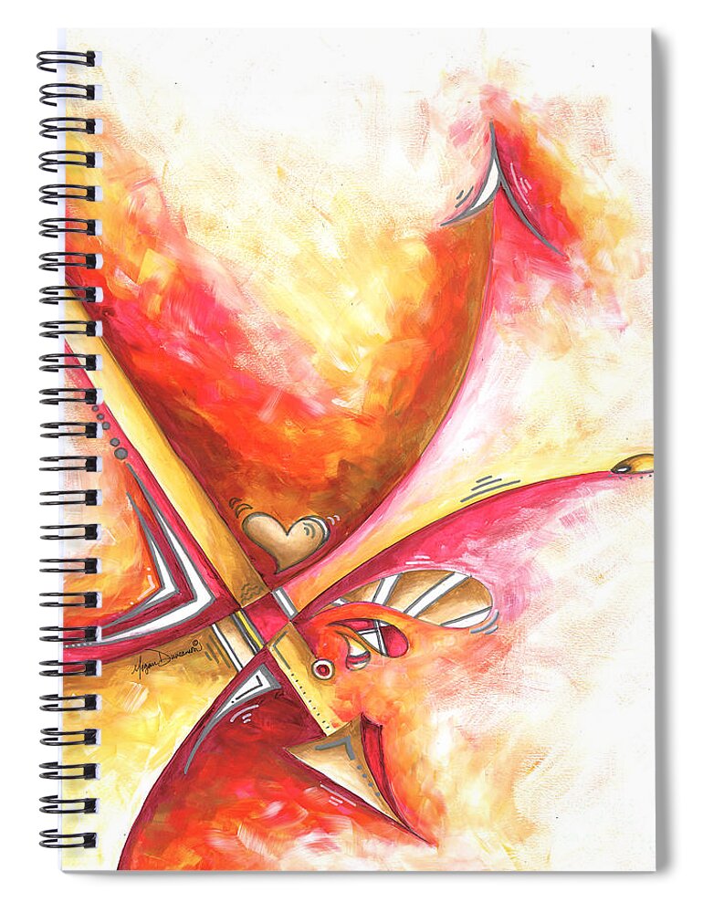 Collect Spiral Notebook featuring the painting Fiery Passion Color Study Original Abstract Bold Colorful Painting by Megan Duncanson MADART by Megan Aroon