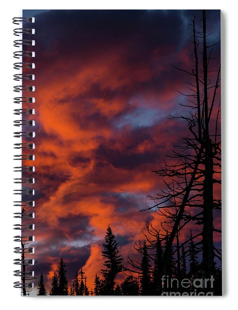 Deer Park Spiral Notebook featuring the photograph Fiery September Sunset at Deer Park by Nancy Gleason
