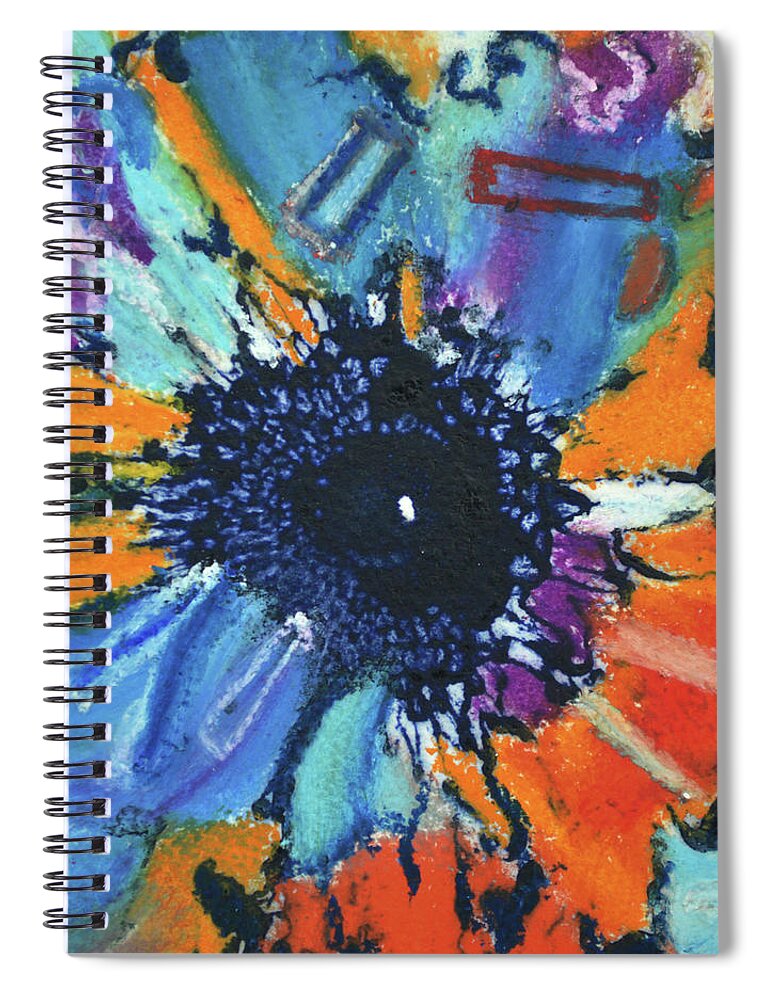 Abstract Art Spiral Notebook featuring the painting Fiesta by Catherine Jeltes